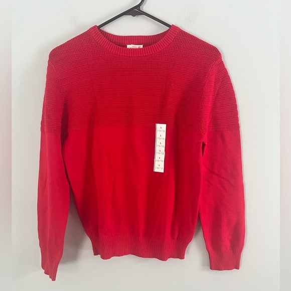 Cat & Jack Red Striped Boys Pullover Sweater Sz 10/12 NWT Crew Neck Jersey - Picture 1 of 11